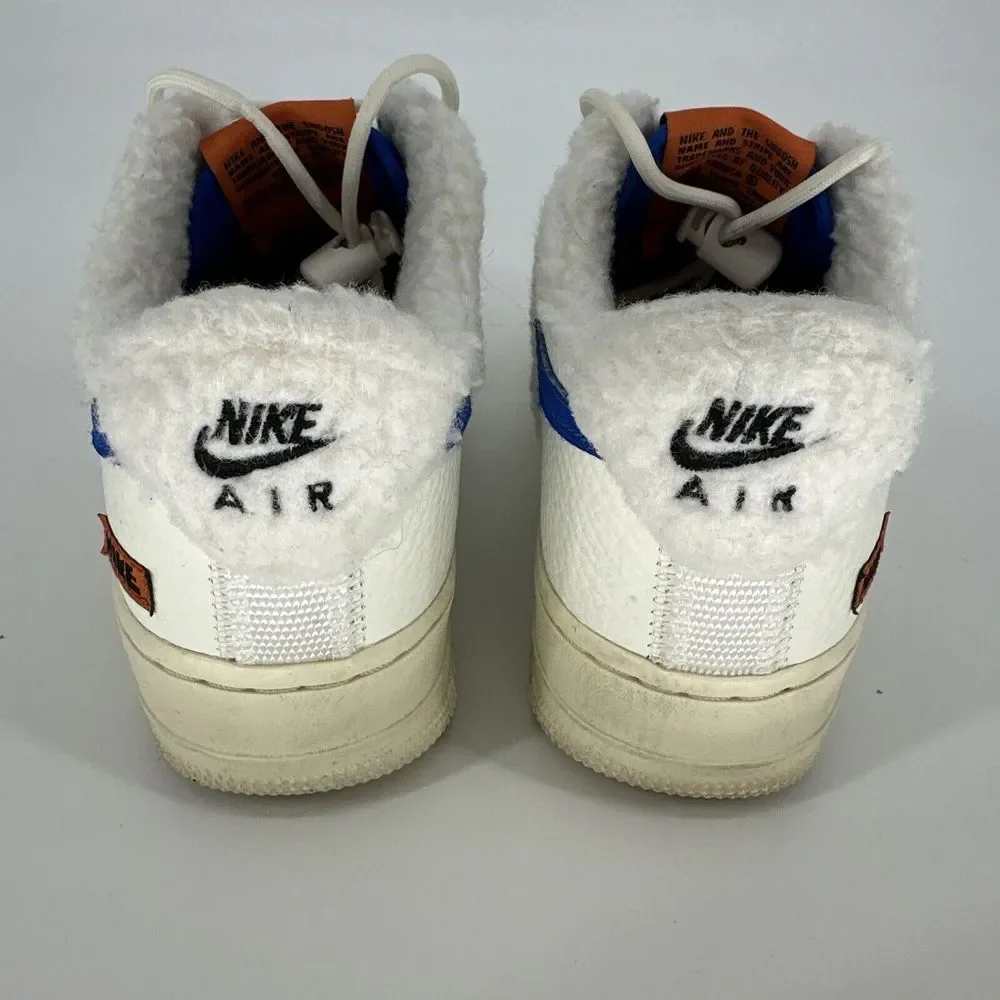 Nike Air Force 1 '07 'Sherpa Fleece' White Blue DO6680-100 - Women's‎ Size 7.5
